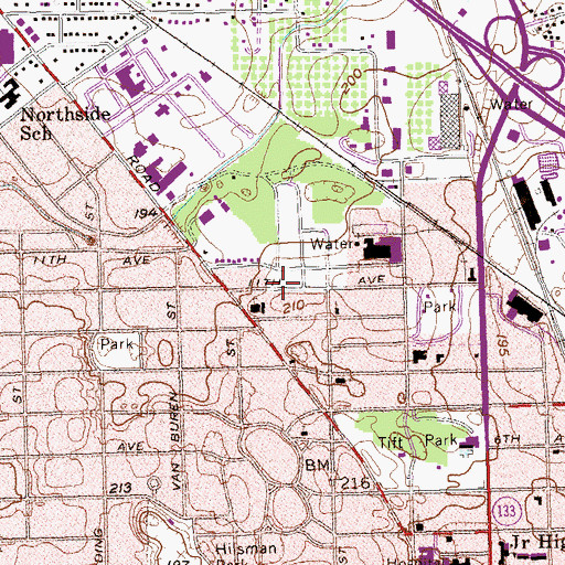 Topographic Map of Harmon Heights, GA