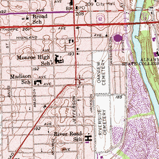 Topographic Map of Hebrew Baptist Church, GA