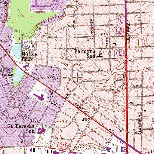 Topographic Map of Hillingdon, GA