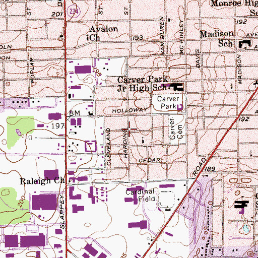 Topographic Map of Hillside, GA