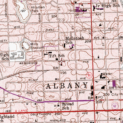 Topographic Map of Hines Memorial Christian Methodist Episcopal Church, GA