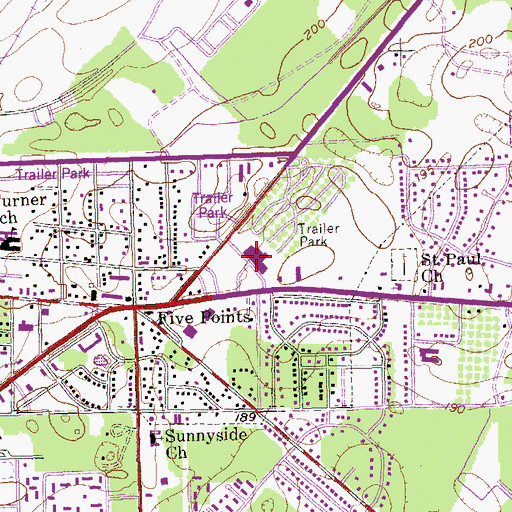 Topographic Map of Junction Shopping Center, GA