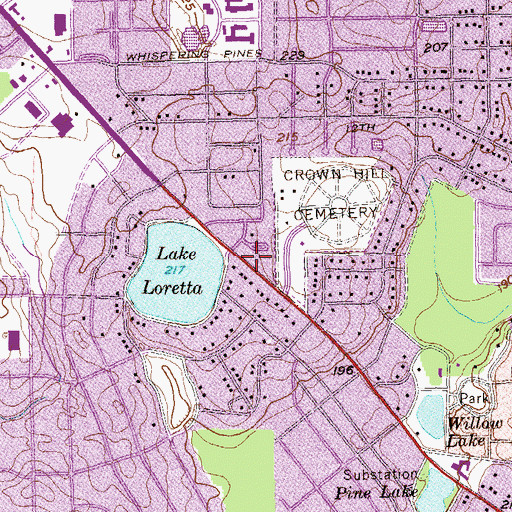Topographic Map of Lake Park Shopping Center, GA