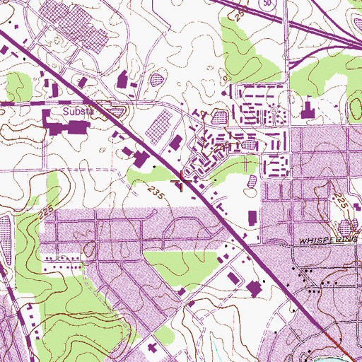 Topographic Map of Largo Plaza Shopping Center, GA
