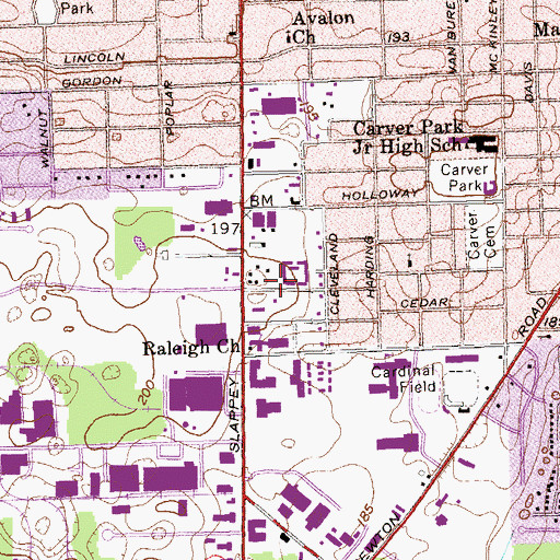 Topographic Map of Lincoln Heights, GA