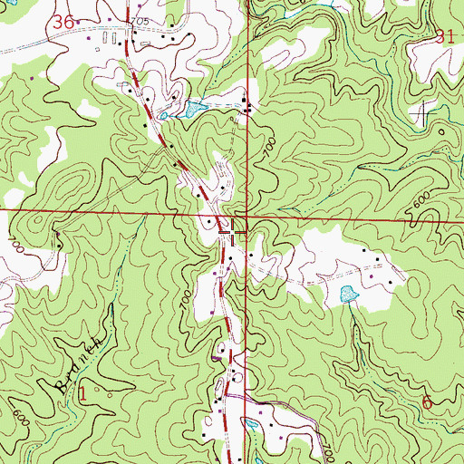 Topographic Map of Dismal Post Office (historical), AL