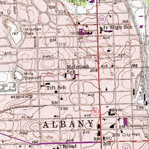 Topographic Map of Mamie Brosnan Elementary School, GA