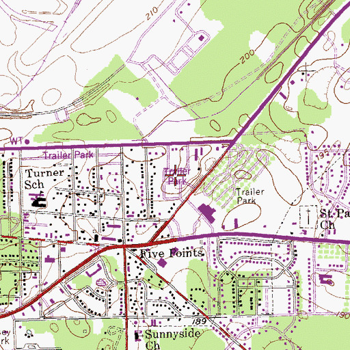 Topographic Map of Mayfair, GA