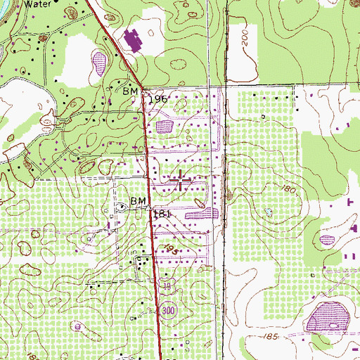 Topographic Map of Mockingbird Estates, GA