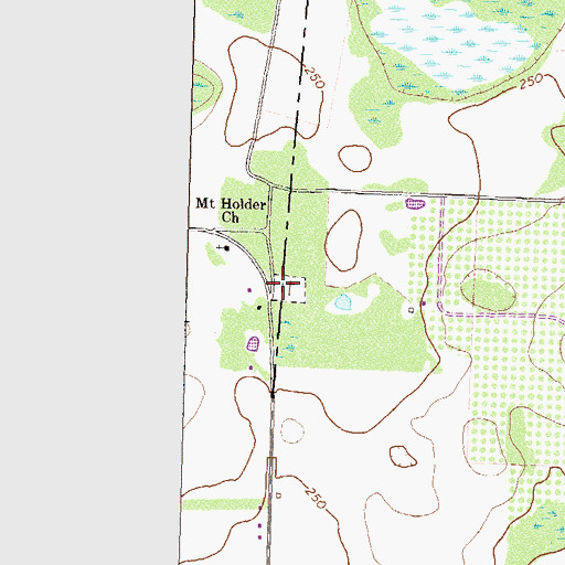Topographic Map of Mount Holder Cemetery, GA