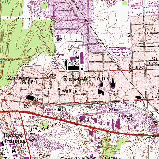 Topographic Map of Mount Olive Baptist Church, GA