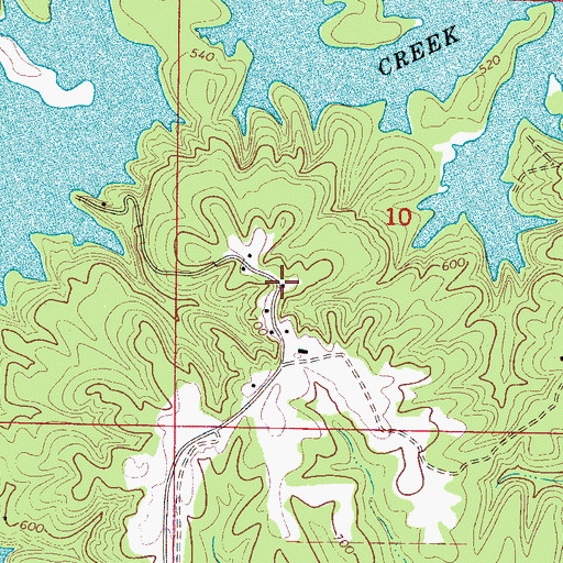 Topographic Map of Falls City Post Office (historical), AL