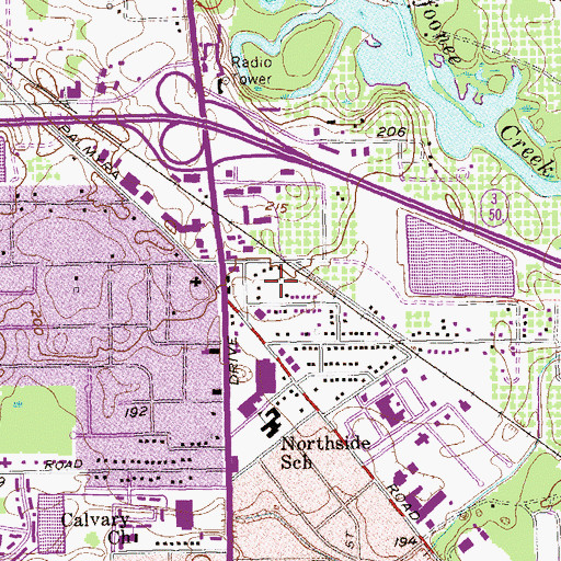 Topographic Map of Northside, GA
