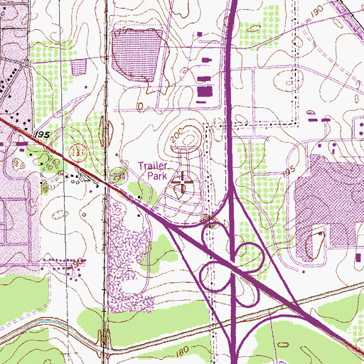 Topographic Map of Oak Grove Estates Mobile Home Park, GA