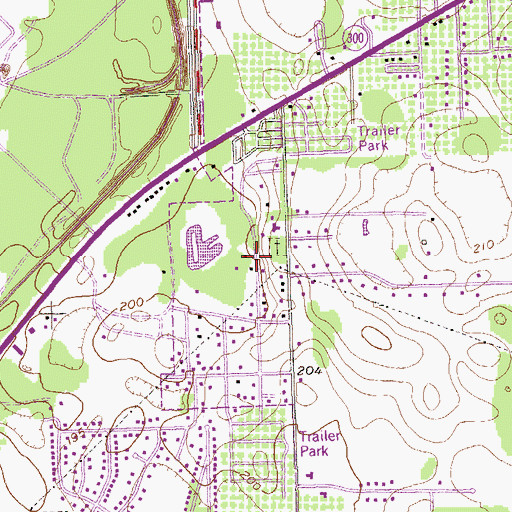 Topographic Map of Oakdale, GA