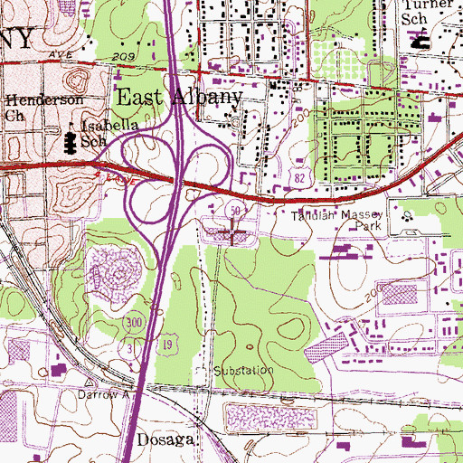 Topographic Map of Oglethorpe Plaza Shopping Center, GA