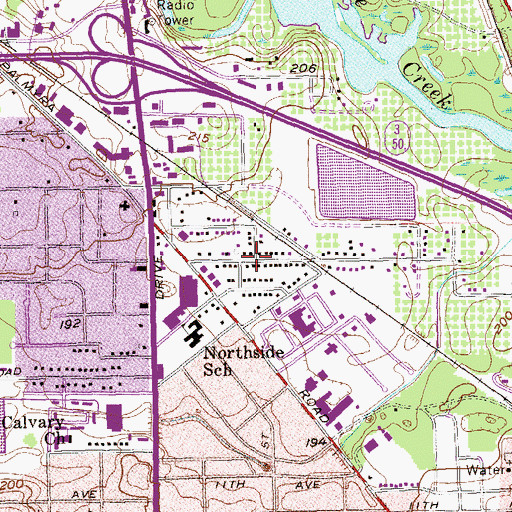 Topographic Map of Palmyra Acres, GA