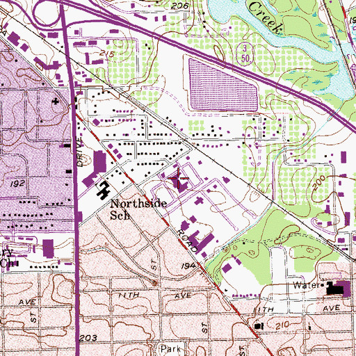 Topographic Map of Phoebe Putney Memorial Hospital - North Campus, GA