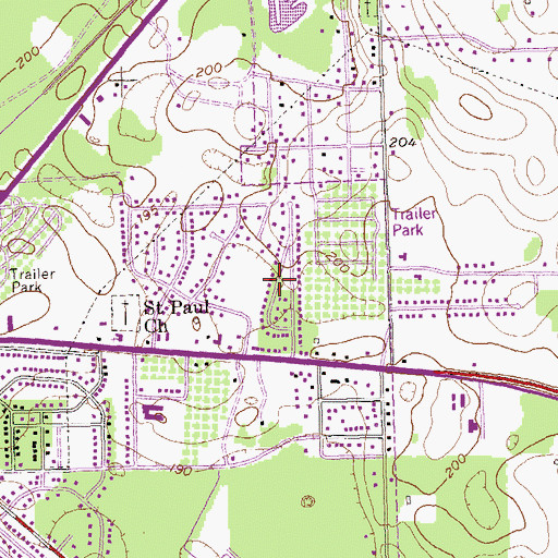 Topographic Map of Pecan Terrace, GA