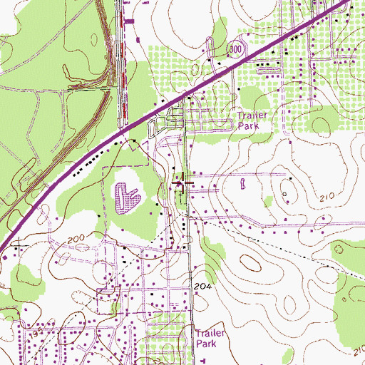 Topographic Map of Pine Bluff Church, GA
