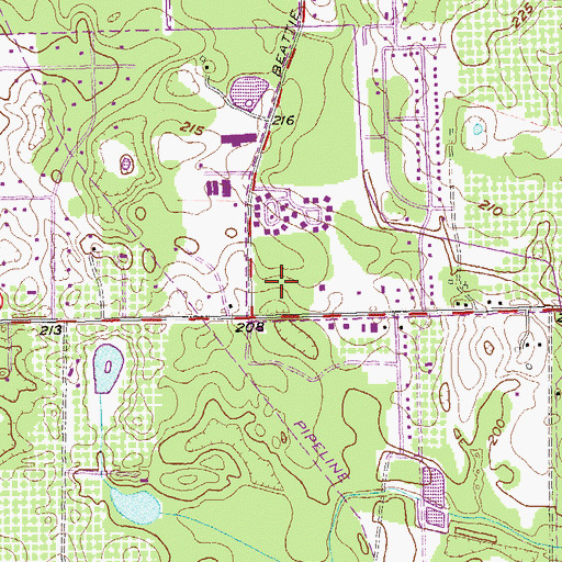 Topographic Map of Pine Forest Raquet Club, GA