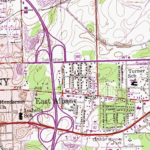 Topographic Map of Pineview, GA