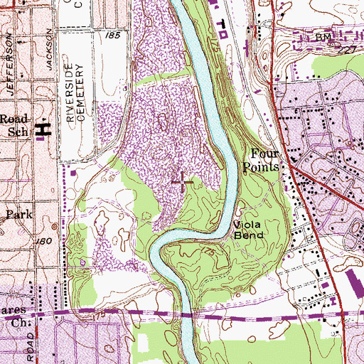 Topographic Map of Riverside Park, GA