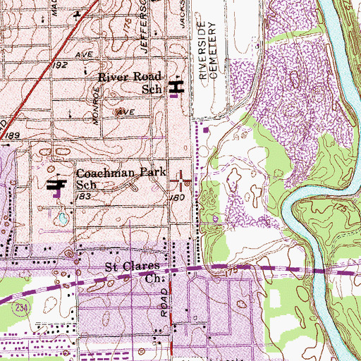 Topographic Map of Riverview, GA