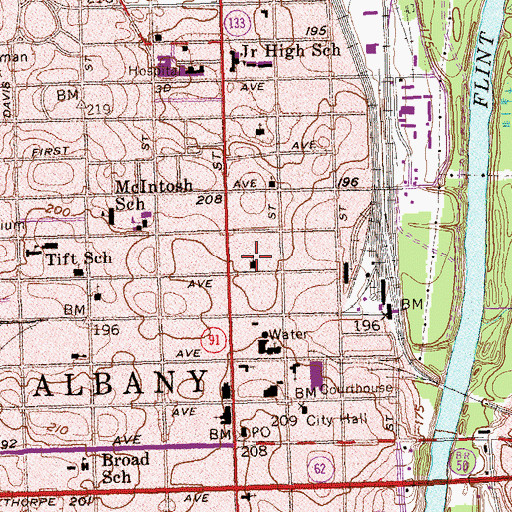 Topographic Map of Saint Teresa Roman Catholic Church, GA