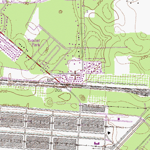 Topographic Map of Sandalwood, GA
