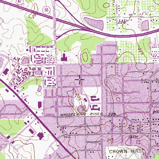Topographic Map of Sherwood Acres, GA