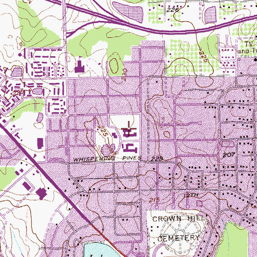 Topographic Map of Sherwood Acres Elementary School, GA