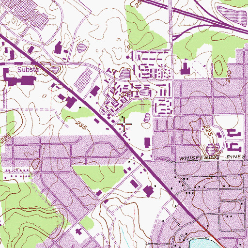 Topographic Map of Shoppers Corner Shopping Center, GA