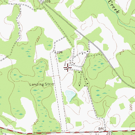 Topographic Map of Tallassee Plantation, GA