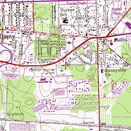 Topographic Map of Talulah Massey Branch Library, GA