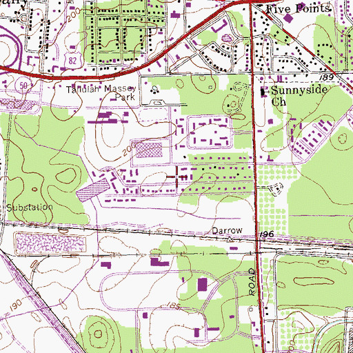 Topographic Map of Tompkins Village, GA