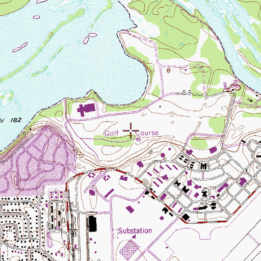 Topographic Map of Turner Field Municipal Golf Course, GA