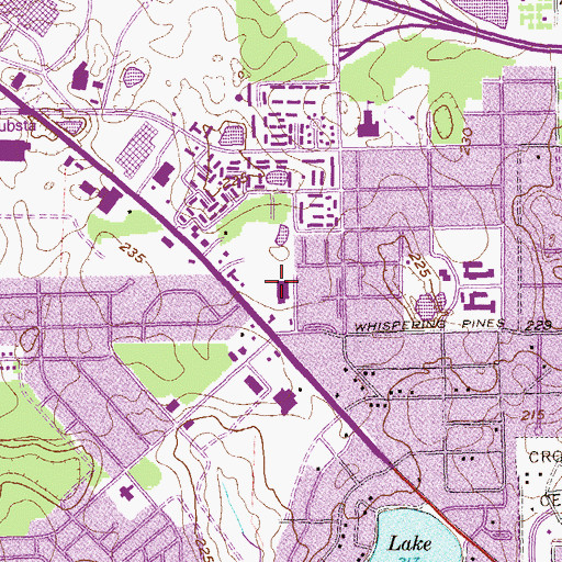Topographic Map of Village Green Shopping Center, GA