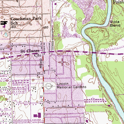 Topographic Map of Washington Heights, GA