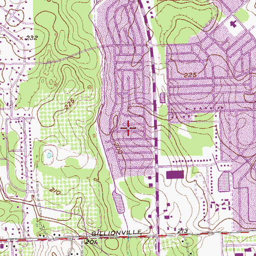 Topographic Map of Westwood, GA