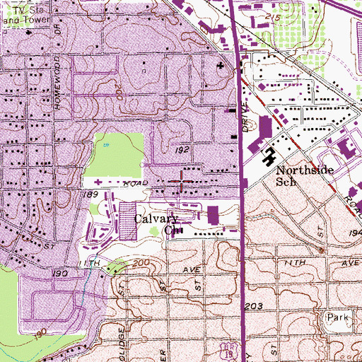 Topographic Map of Whispering Pines, GA