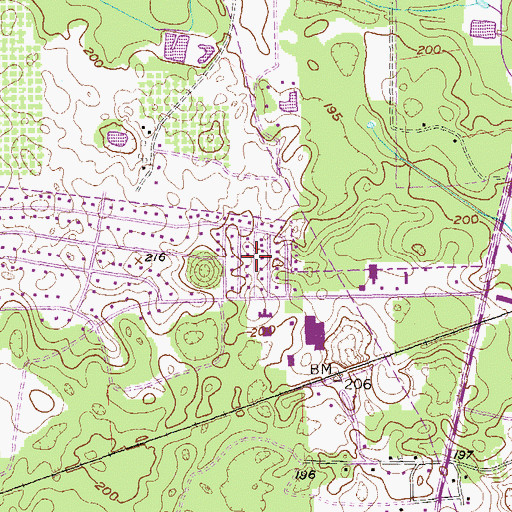 Topographic Map of Winterwood, GA