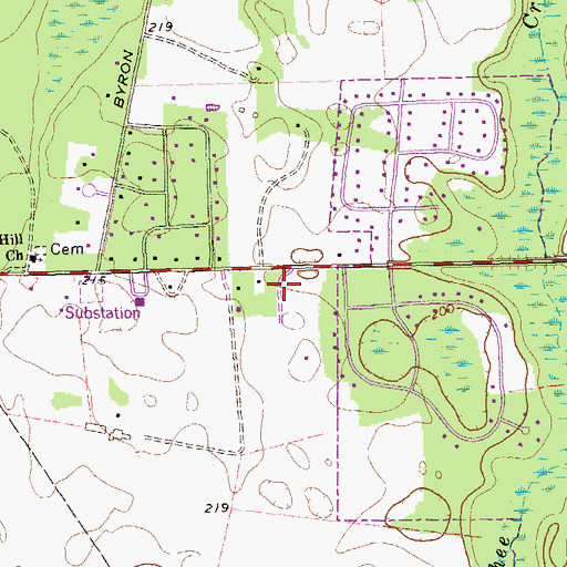 Topographic Map of YMCA Sports Park, GA