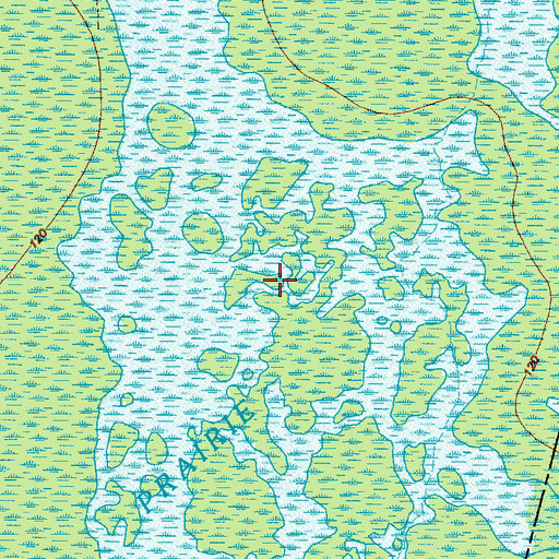 Topographic Map of Big Lake, GA