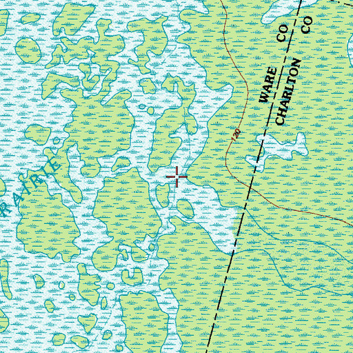 Topographic Map of Dan Dunkins Lake, GA