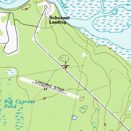 Topographic Map of Bellevue Plantation (historical), GA
