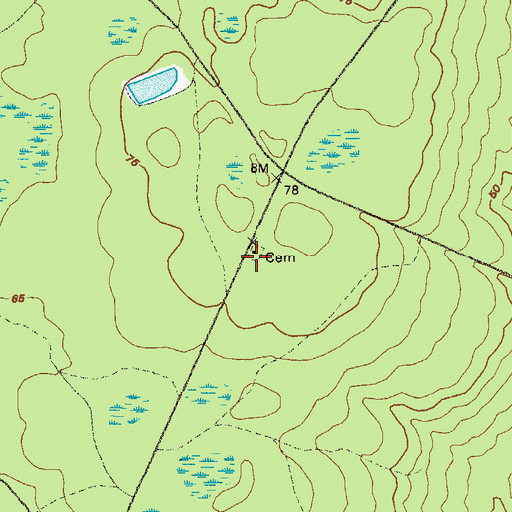 Topographic Map of Victory Cemetery, GA