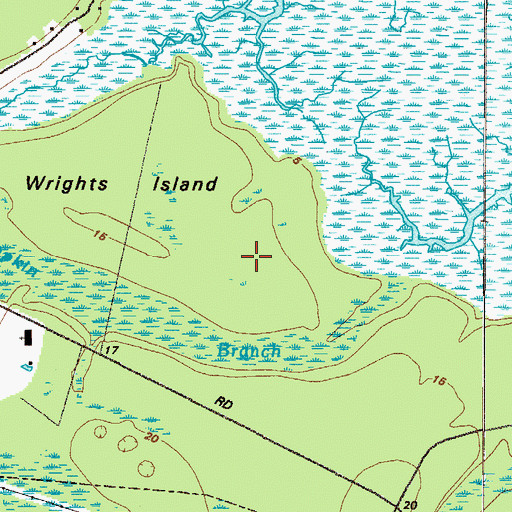 Topographic Map of Bristol Hammock, GA