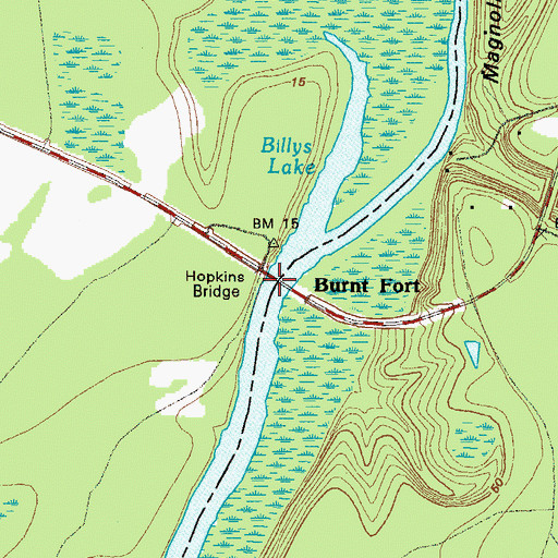 Topographic Map of Burnt Fort Ferry (historical), GA