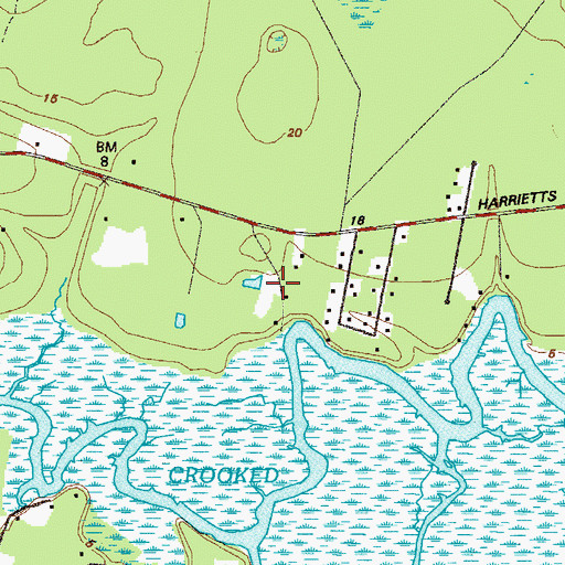 Topographic Map of Deals Landing, GA